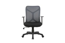 Chefsessel >BONE< in Schwarz/Grau 61,5 x 91-98,5 x 51,5 cm (BxHxT)