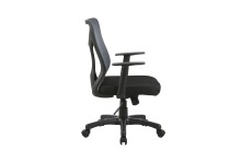 Chefsessel >BONE< in Schwarz/Grau 61,5 x 91-98,5 x 51,5 cm (BxHxT)
