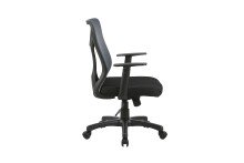 Chefsessel >BONE< in Schwarz/Grau 61,5 x 91-98,5 x 51,5 cm (BxHxT)