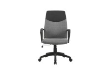 Chefsessel >EDGY< in Grau aus Webstoff 58 x...