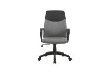 Chefsessel >EDGY< in Grau aus Webstoff 58 x...