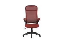 Chefsessel >FLOW< in Schwarz/Ziegelrot 62 x 114-122...