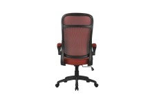 Chefsessel >FLOW< in Schwarz/Ziegelrot 62 x 114-122 x 61 cm (BxHxT)