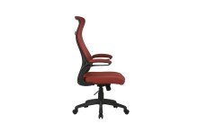 Chefsessel >FLOW< in Schwarz/Ziegelrot 62 x 114-122 x 61 cm (BxHxT)
