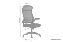 Chefsessel >FLOW< in Schwarz/Ziegelrot 62 x 114-122 x 61 cm (BxHxT)