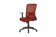 Chefsessel >LONG< in Ziegelrot aus Webstoff 52,5 x 95,5-103 x 60,5 cm (BxHxT)
