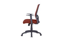 Chefsessel >LONG< in Ziegelrot aus Webstoff 52,5 x 95,5-103 x 60,5 cm (BxHxT)