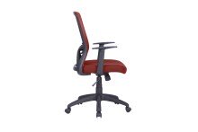 Chefsessel >LONG< in Ziegelrot aus Webstoff 52,5 x 95,5-103 x 60,5 cm (BxHxT)