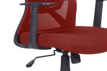 Chefsessel >LONG< in Ziegelrot aus Webstoff 52,5 x 95,5-103 x 60,5 cm (BxHxT)