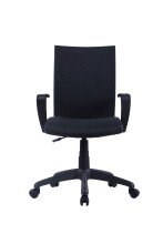 Chefsessel >SIT< in Schwarz aus Webstoff 55 x 86,5-94 x 58,5 cm (BxHxT)