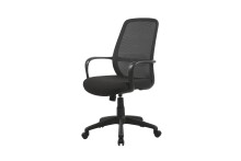 Chefsessel >SMESH< in Schwarz aus Mesh-Webstoff 58 x 98-105,5 x 59 cm (BxHxT)