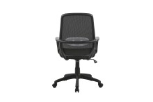 Chefsessel >SMESH< in Schwarz aus Mesh-Webstoff 58 x 98-105,5 x 59 cm (BxHxT)