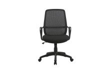 Chefsessel >SMESH< in Schwarz aus Mesh-Webstoff 58 x 98-105,5 x 59 cm (BxHxT)
