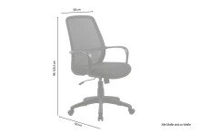Chefsessel >SMESH< in Schwarz aus Mesh-Webstoff 58 x 98-105,5 x 59 cm (BxHxT)