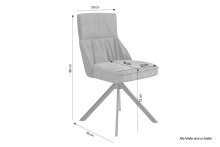 Stuhl >CALIFORNIA< 2er-Set in anthrazit aus Webstoff/Velvet 50x89x56 cm (BxHxT)