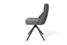 Stuhl >CALIFORNIA< 2er-Set in anthrazit aus Webstoff/Velvet 50x89x56 cm (BxHxT)