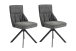 Stuhl >CALIFORNIA< 2er-Set in anthrazit aus Webstoff/Velvet 50x89x56 cm (BxHxT)
