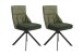 Stuhl >CALIFORNIA< 2er-Set in grün aus Webstoff/Velvet 50x89x56 cm (BxHxT)