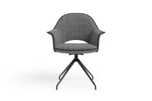 Stuhl >DALLAS< 2er-Set in Grau/Schwarz 63 x 87 x 56 cm (BxHxT)