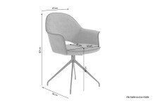 Stuhl >DALLAS< 2er-Set in Grau/Schwarz 63 x 87 x 56 cm (BxHxT)