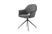 Stuhl >DALLAS< 2er-Set in Grau/Schwarz 63 x 87 x 56 cm (BxHxT)