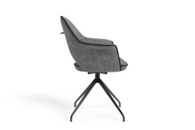 Stuhl >DALLAS< 2er-Set in Grau/Schwarz 63 x 87 x 56 cm (BxHxT)