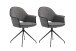 Stuhl >DALLAS< 2er-Set in Grau/Schwarz 63 x 87 x 56 cm (BxHxT)