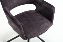 Stuhl >ELEONORE< 2er-Set in Anthrazit aus Vintage Samtstoff 57x84x61 cm (BxHxT)