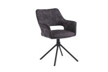 Stuhl >ELEONORE< 2er-Set in Anthrazit aus Vintage...