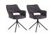 Stuhl >ELEONORE< 2er-Set in Anthrazit aus Vintage Samtstoff 57x84x61 cm (BxHxT)