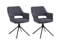 Stuhl >ELEONORE< 2er-Set in Dunkelgrau aus...