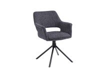 Stuhl >ELEONORE< 2er-Set in Dunkelgrau aus Bouclè 57 x 84 x 61 cm (BxHxT)