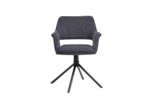 Stuhl >ELEONORE< 2er-Set in Dunkelgrau aus Bouclè 57 x 84 x 61 cm (BxHxT)