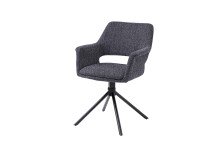 Stuhl >ELEONORE< 2er-Set in Dunkelgrau aus Bouclè 57 x 84 x 61 cm (BxHxT)