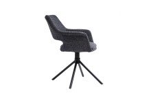 Stuhl >ELEONORE< 2er-Set in Dunkelgrau aus Bouclè 57 x 84 x 61 cm (BxHxT)