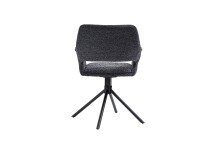 Stuhl >ELEONORE< 2er-Set in Dunkelgrau aus Bouclè 57 x 84 x 61 cm (BxHxT)