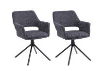 Stuhl >ELEONORE< 2er-Set in Dunkelgrau aus...