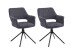 Stuhl >ELEONORE< 2er-Set in Dunkelgrau aus Bouclè 57 x 84 x 61 cm (BxHxT)