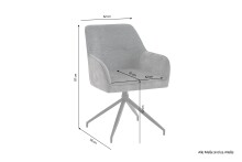 Stuhl >JACKY< 2er-Set in Anthrazit aus Vintage Velvet 62 x  87 x 56 cm (BxHxT)