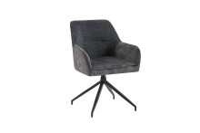 Stuhl >JACKY< 2er-Set in Anthrazit aus Vintage Velvet 62 x  87 x 56 cm (BxHxT)