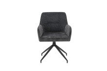 Stuhl >JACKY< 2er-Set in Anthrazit aus Vintage Velvet 62 x  87 x 56 cm (BxHxT)