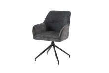 Stuhl >JACKY< 2er-Set in Anthrazit aus Vintage Velvet 62 x  87 x 56 cm (BxHxT)