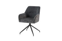Stuhl >JACKY< 2er-Set in Anthrazit aus Vintage Velvet 62 x  87 x 56 cm (BxHxT)