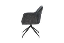 Stuhl >JACKY< 2er-Set in Anthrazit aus Vintage Velvet 62 x  87 x 56 cm (BxHxT)