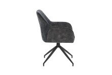 Stuhl >JACKY< 2er-Set in Anthrazit aus Vintage Velvet 62 x  87 x 56 cm (BxHxT)