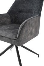 Stuhl >JACKY< 2er-Set in Anthrazit aus Vintage Velvet 62 x  87 x 56 cm (BxHxT)