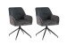 Stuhl >JACKY< 2er-Set in Anthrazit aus Vintage Velvet 62 x  87 x 56 cm (BxHxT)