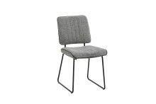 Kufenstuhl >LIAM< 4er Set in Grau aus Webstoff 45 x 83 x 61 cm (BxHxT)