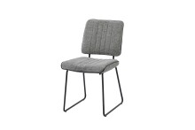 Kufenstuhl >LIAM< 4er Set in Grau aus Webstoff 45 x 83 x 61 cm (BxHxT)