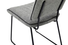 Kufenstuhl >LIAM< 4er Set in Grau aus Webstoff 45 x 83 x 61 cm (BxHxT)
